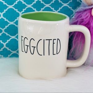 Rae Dunn EGGCITED mug green inside